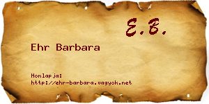 Ehr Barbara névjegykártya